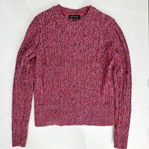 Banana Republic Marled Pink and Purple Knit Crew Neck Sweater